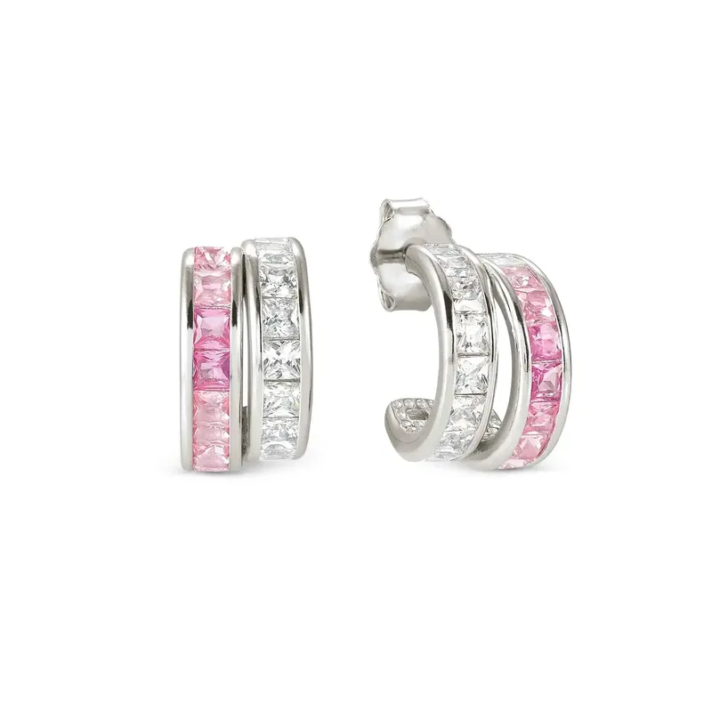 Nomination Daytonight Hoop Earrings with Cubic Zirconia, Sterling Silver - Image 3