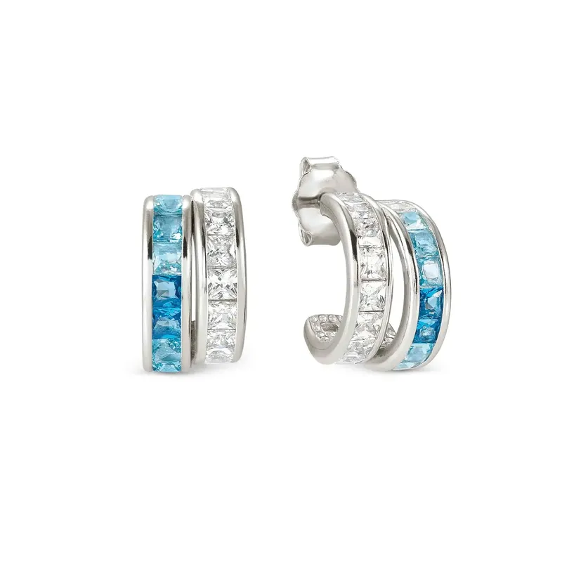 Nomination Daytonight Hoop Earrings with Cubic Zirconia, Sterling Silver - Image 3